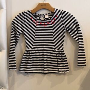 Striped embroidered blouse
